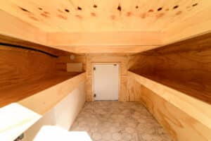 Bed box storage area under the bed platform