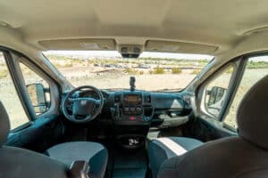 Cab of the Ram Promaster with the passenger swivel seat
