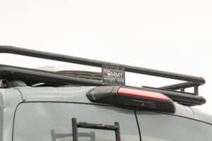 Close-up of the roof rack and rear of the roof